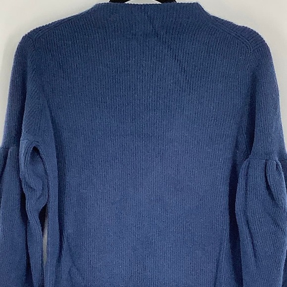 NEW! NAADAM Size Small Cashmere Tunic w/ Pleated Sleeves Slate Blue J7-3 - Picture 6 of 11